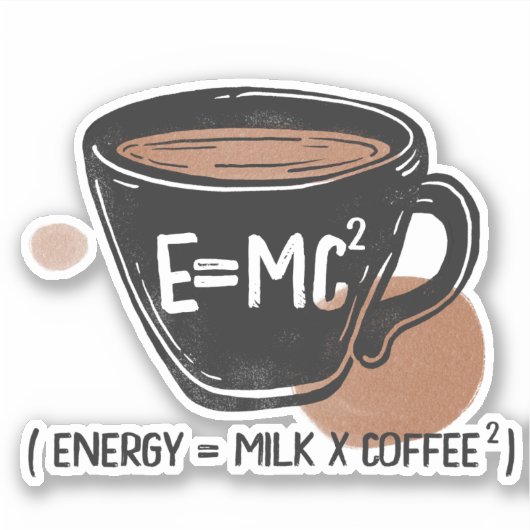 Koffieliefhebber Energie Grappig Sticker (Voorkant)