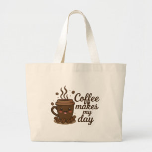 Koffieliefhebber Esthetisch Ontwerp   Gezellige Ko Grote Tote Bag