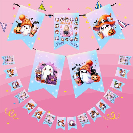 Koffieliefhebber Ghost Bunting Flags voor de verja Vlaggetjes