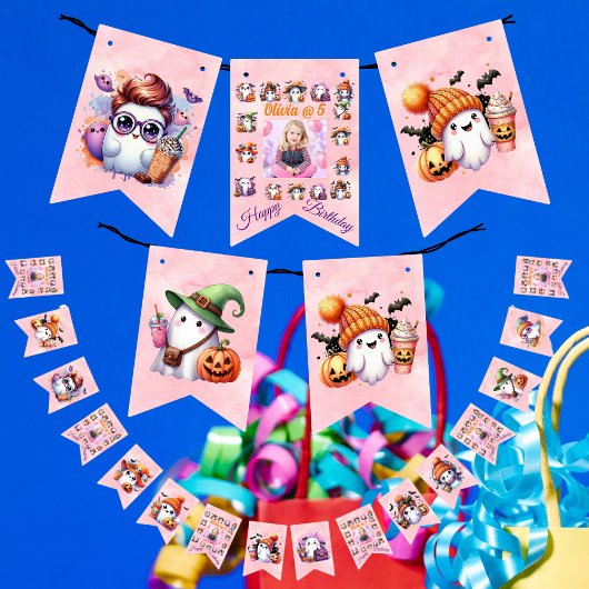 Koffieliefhebber Ghost Bunting Flags voor de verja Vlaggetjes