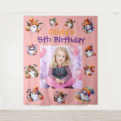 Koffieliefhebber Ghost Party Achtergrond voor Kids Wandkleed (Voorkant)