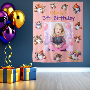 Koffieliefhebber Ghost Party Achtergrond voor Kids Wandkleed