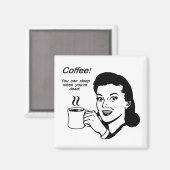 Koffieliefhebber Grappige 2 inch vierkante magneet (Voorkant / Achterkant)
