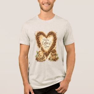 Koffieliefhebber Hart Gedreven door Koffie & Liefd Tri-Blend Shirt