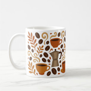 Koffieliefhebber Illustratie met Bonen Koffiemok
