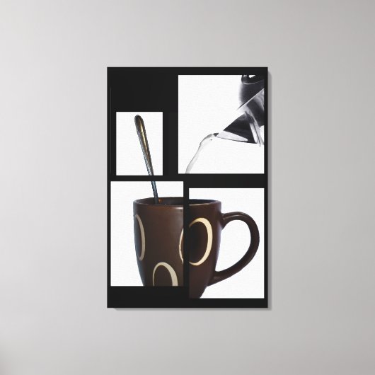Koffieliefhebber Ingepakt Canvas Afdruk (Voorkant)