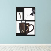 Koffieliefhebber Ingepakt Canvas Afdruk (Insitu (Houten vloer))