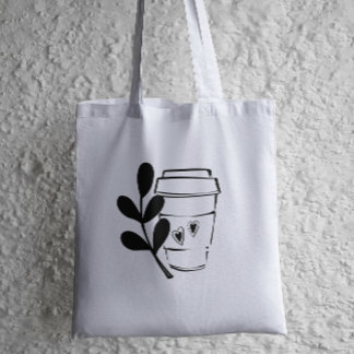 Koffieliefhebber Ink Schets Tote Bag