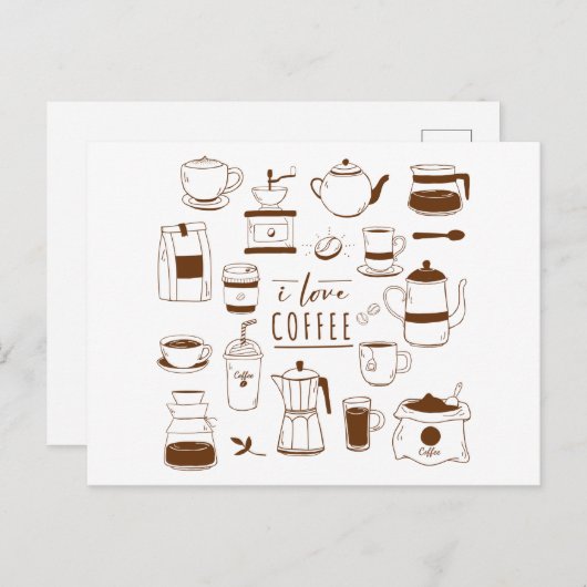 Koffieliefhebber Kaart - Cafeïneverslaafde -Cup -B (Voorkant / Achterkant)