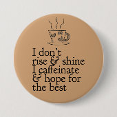 Koffieliefhebber Knop Ronde Button 7,6 Cm (Voorkant)