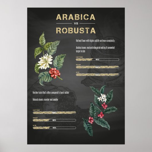 Koffieliefhebber Koffie Arabica Robusta Poster (Voorkant)