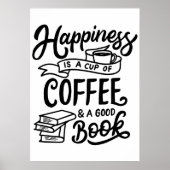 KoffieLiefhebber Koffie En Een Goed Boek Poster (Voorkant)