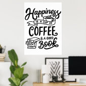 KoffieLiefhebber Koffie En Een Goed Boek Poster (Thuiskantoor)