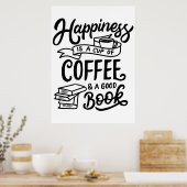 KoffieLiefhebber Koffie En Een Goed Boek Poster (Keuken)