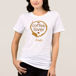Koffieliefhebber Koffievlek en Hartjes Print Tri-Blend Shirt