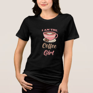 Koffieliefhebber Meisje Schattig Koffieverslaafde  Tri-Blend Shirt