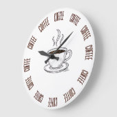 Koffieliefhebber Mininale Wandklok – Modern (Hoek)