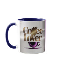 Koffieliefhebber Modern Paarse Blauwe Mok