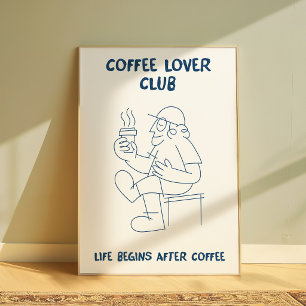 Koffieliefhebber Muurkunst Poster Minimalistische