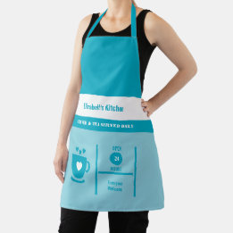 Koffieliefhebber naam keuken blauw schort