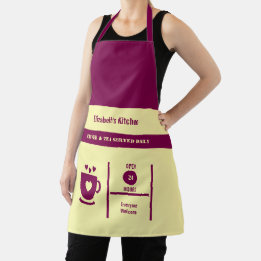 Koffieliefhebber naam keuken bordeauxrood schort