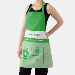 Koffieliefhebber naam keuken groen schort