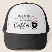 Koffieliefhebber neem het ervan black trucker pet (Voorkant)