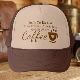 Koffieliefhebber neem het ervan brown trucker pet