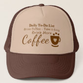 Koffieliefhebber neem het ervan brown trucker pet (Voorkant)