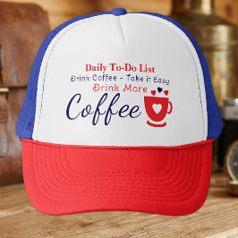 Koffieliefhebber neem het ervan red trucker pet