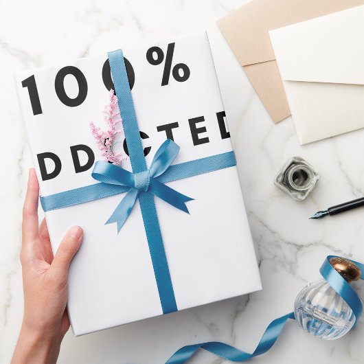 Koffieliefhebber Ontwerp 100% Verslaafde Cafeïne Cadeaupapier