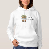 Koffieliefhebber Ontwerp 100% Verslaafde Cafeïne Hoodie (Voorkant)