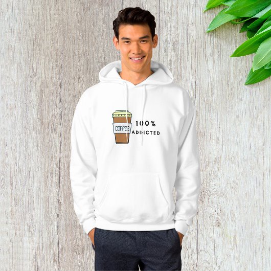 Koffieliefhebber Ontwerp 100% Verslaafde Cafeïne Hoodie