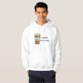 Koffieliefhebber Ontwerp 100% Verslaafde Cafeïne Hoodie (Voorkant volledig)