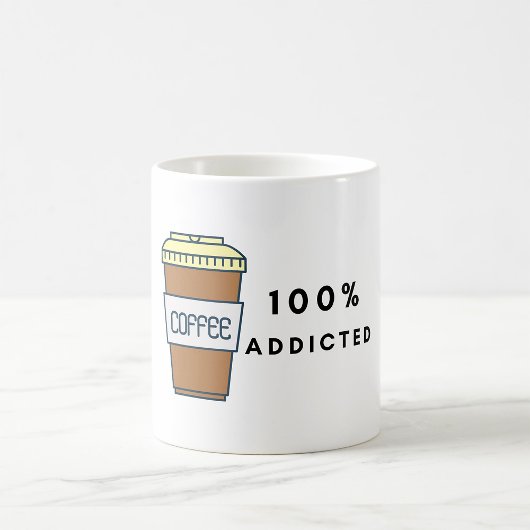 Koffieliefhebber Ontwerp 100% Verslaafde Cafeïne Koffiemok
