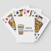 Koffieliefhebber Ontwerp 100% Verslaafde Cafeïne Pokerkaarten (Achterkant)