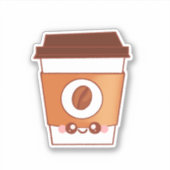 Koffieliefhebber Papier Cup Uniek Sticker (Voorkant)