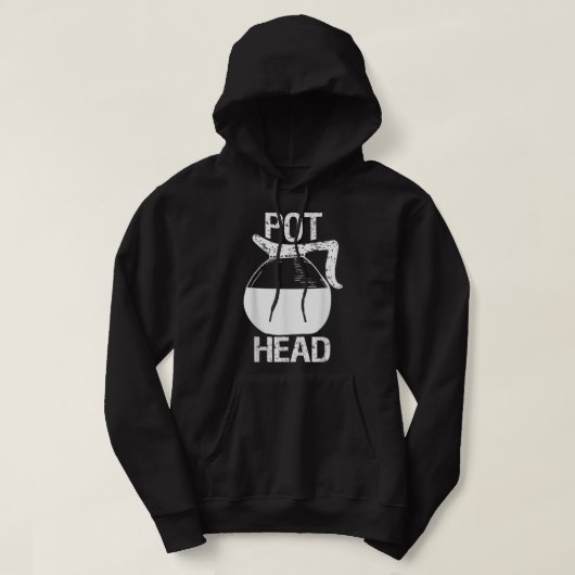 Koffieliefhebber Pot Hoofd Hoodie (Design voorkant)