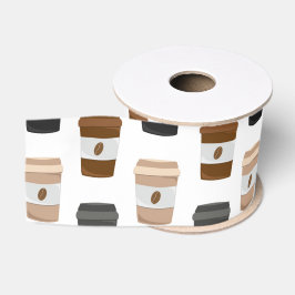Koffieliefhebber Print, Reis Koffiemok Patroon Grosgrain Lint