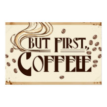 Koffieliefhebber Quote poster stoom wervelingen