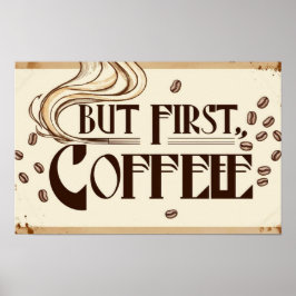 Koffieliefhebber Quote poster stoom wervelingen