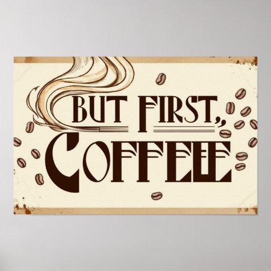 Koffieliefhebber Quote poster stoom wervelingen (Voorkant)
