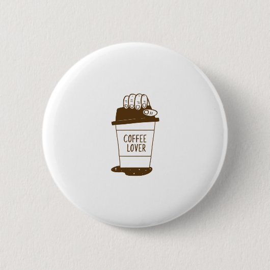 Koffieliefhebber Ronde Button 5,7 Cm (Voorkant)