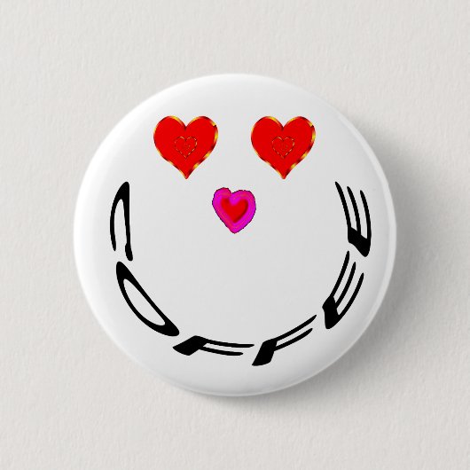 Koffieliefhebber Ronde Button 5,7 Cm (Voorkant)