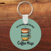 koffieliefhebber Rustic Café Esthetische Kunst Sleutelhanger (Achterkant)