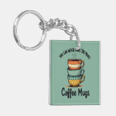  koffieliefhebber Rustic Café Esthetische Kunst Sleutelhanger (Voorkant Links)