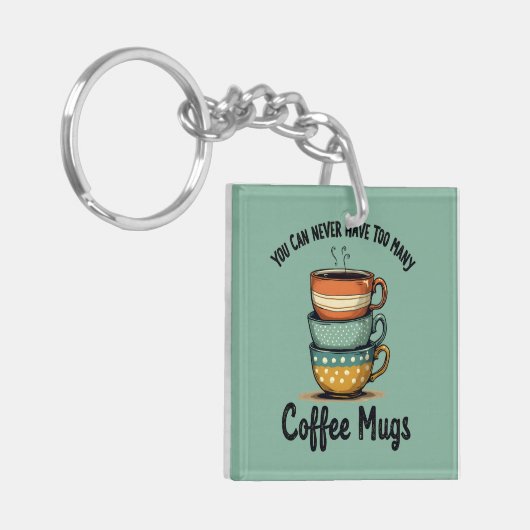 koffieliefhebber Rustic Café Esthetische Kunst Sleutelhanger (Voorkant Links)