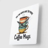 koffieliefhebber Rustic Café Esthetische Kunst Vierkante Klok (Hoek)