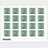 koffieliefhebber Rustic Café Esthetische Kunst Vierkante Sticker (Vel)