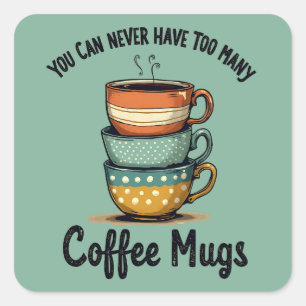 koffieliefhebber Rustic Café Esthetische Kunst Vierkante Sticker